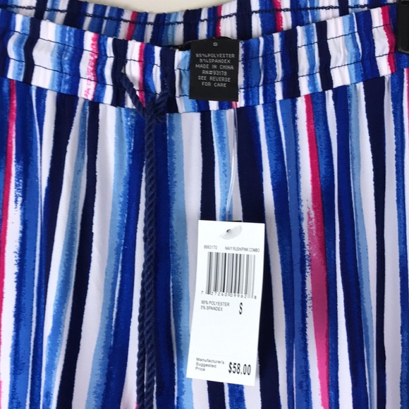 Grace Elements Navy Pink stripe Pant Size S - Picture 3 of 5